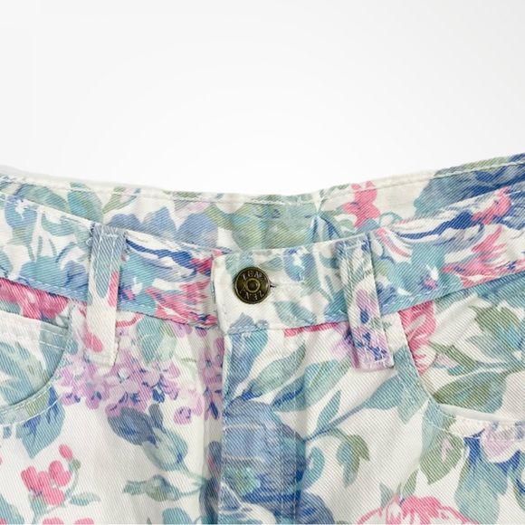 Zena Vintage 1980s 1990s Pastel Floral High Rise Denim Mom Jeans - Picture 4 of 7